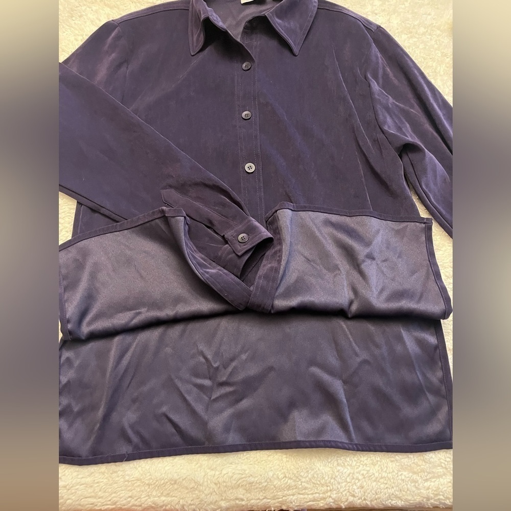 Vintage Apparenza Velour Long Sleeve Button Down